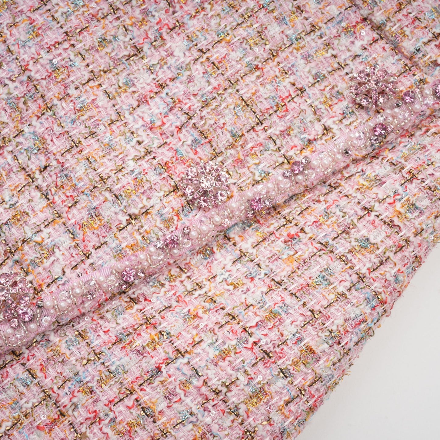 Alexia | stilvolles rosa Minikleid im Tweed-Design