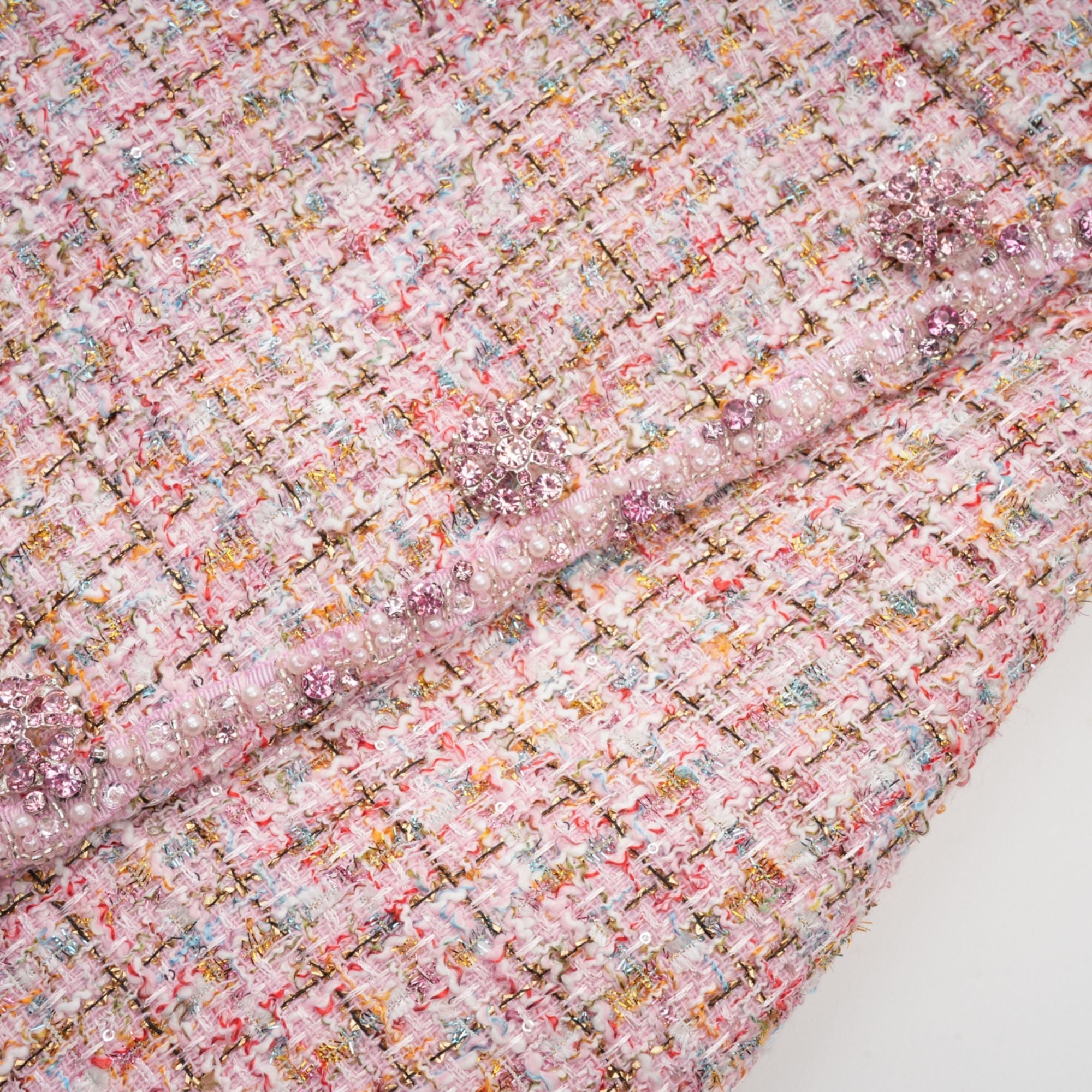 Alexia | stilvolles rosa Minikleid im Tweed-Design