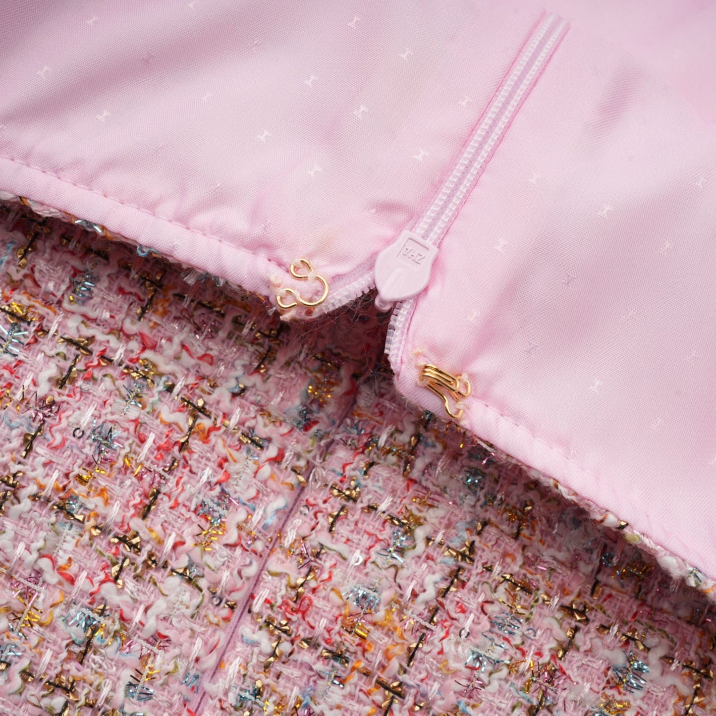 Alexia | stilvolles rosa Minikleid im Tweed-Design