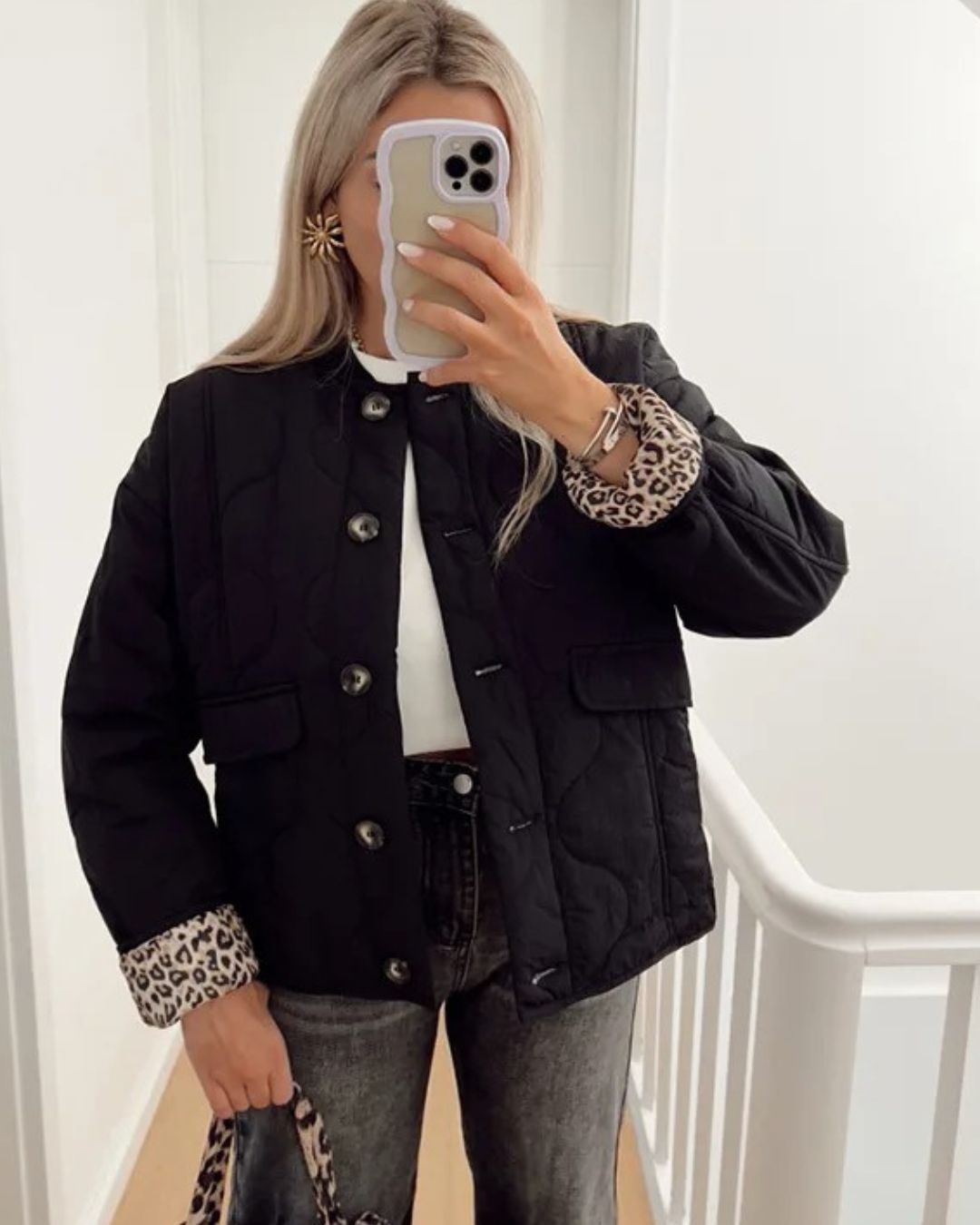 Yasmin™ | Trendy Jacke mit Leopardenfutter