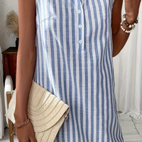 Carlene | Lässiges Hemdblusenkleid mit Streifenmuster