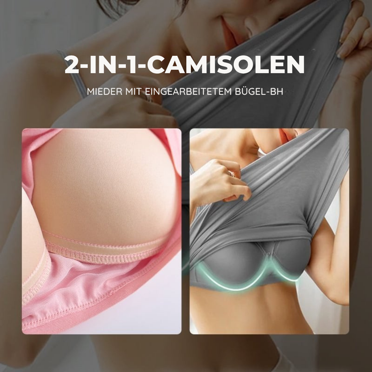 Belen | Figurschmeichelnder Pullover mit eingebautem BH