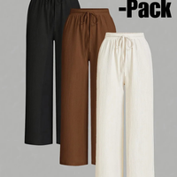 Demi | praktischer 3er-Pack Bundfaltenhosen für Damen