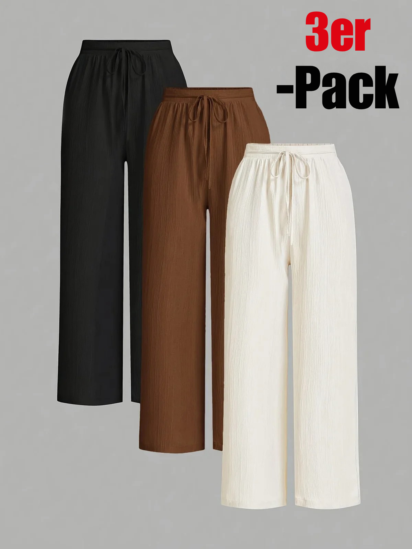 Demi | praktischer 3er-Pack Bundfaltenhosen für Damen