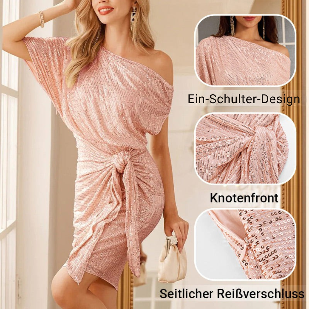 Anne | Pailletten-Partykleid mit One-Shoulder-Design für Damen