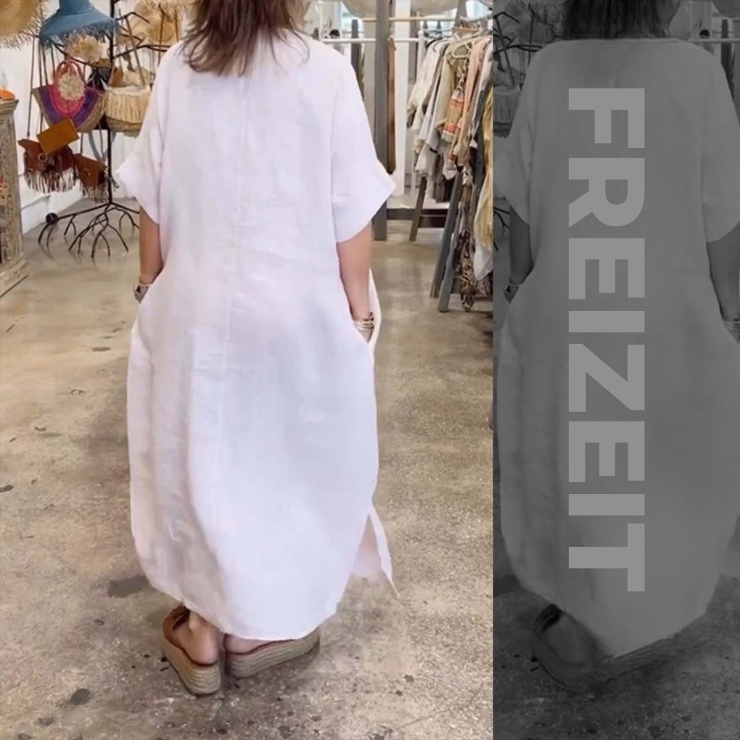 Kora™ | Maxikleid aus Baumwolle mit Schlitz und Taschen