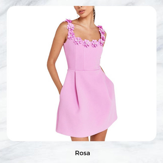 Aya | Feminines Blumenkleid mit aussagekräftigem Ausschnitt