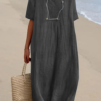 Emery | zeitloses unifarbenes Kleid aus hochwertigem Baumwoll-Leinen