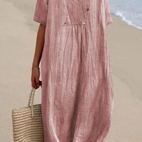 Emery | zeitloses unifarbenes Kleid aus hochwertigem Baumwoll-Leinen