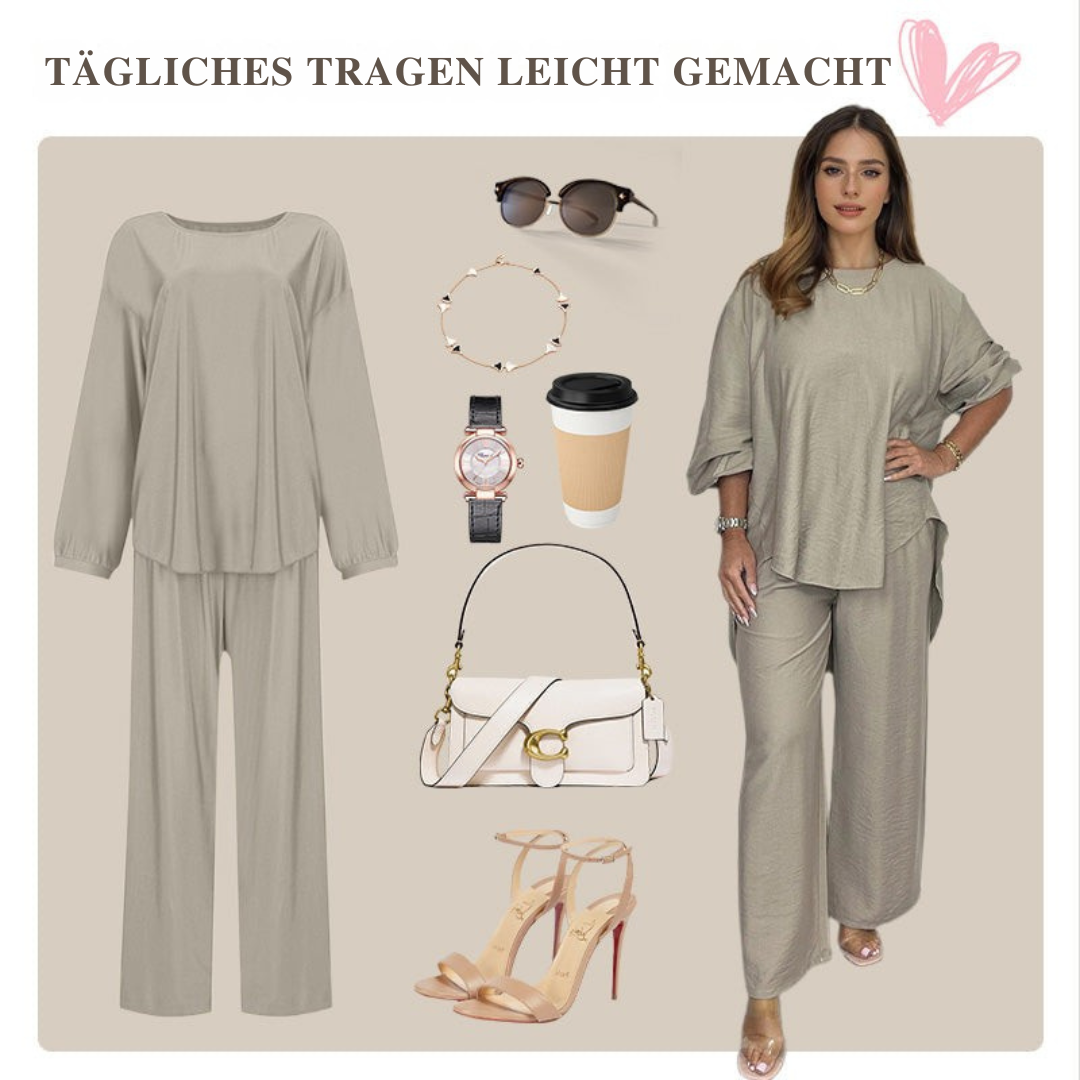 Charity | Lässiges Set aus Top und Hose mit weitem Schnitt