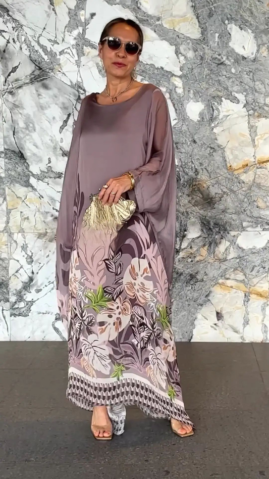 Mathilda | Stylisches, lockeres Kleid mit Rundhals und langen Ärmeln für den Sommer