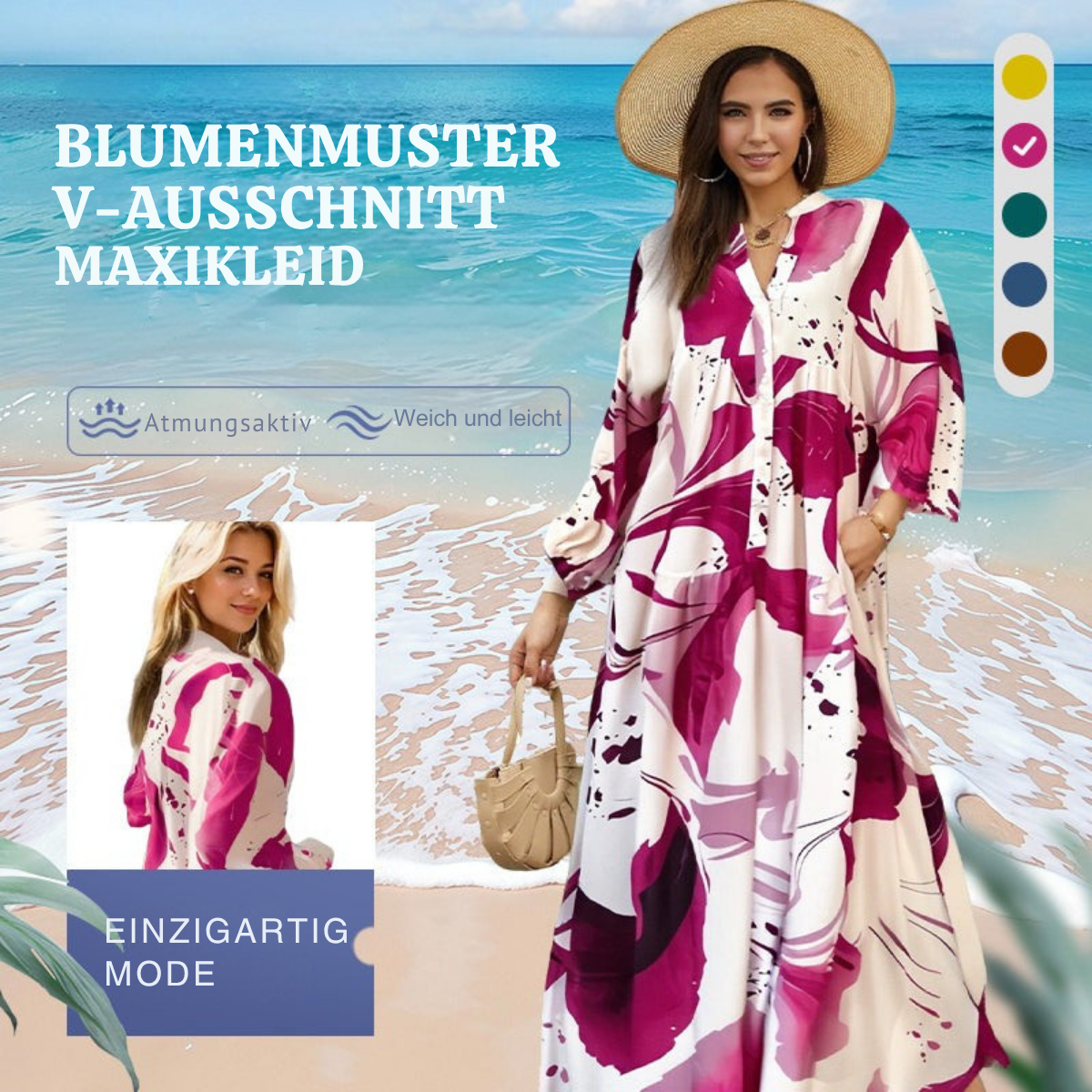 Paloma | romantisches Maxikleid mit zartem Blumenmuster für Damen