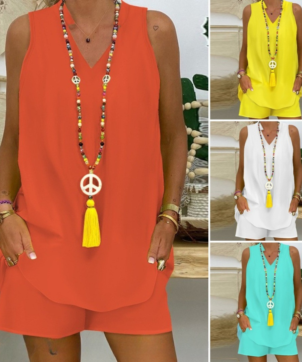 Tessa | Minimalistisches Set mit ärmellosem Design