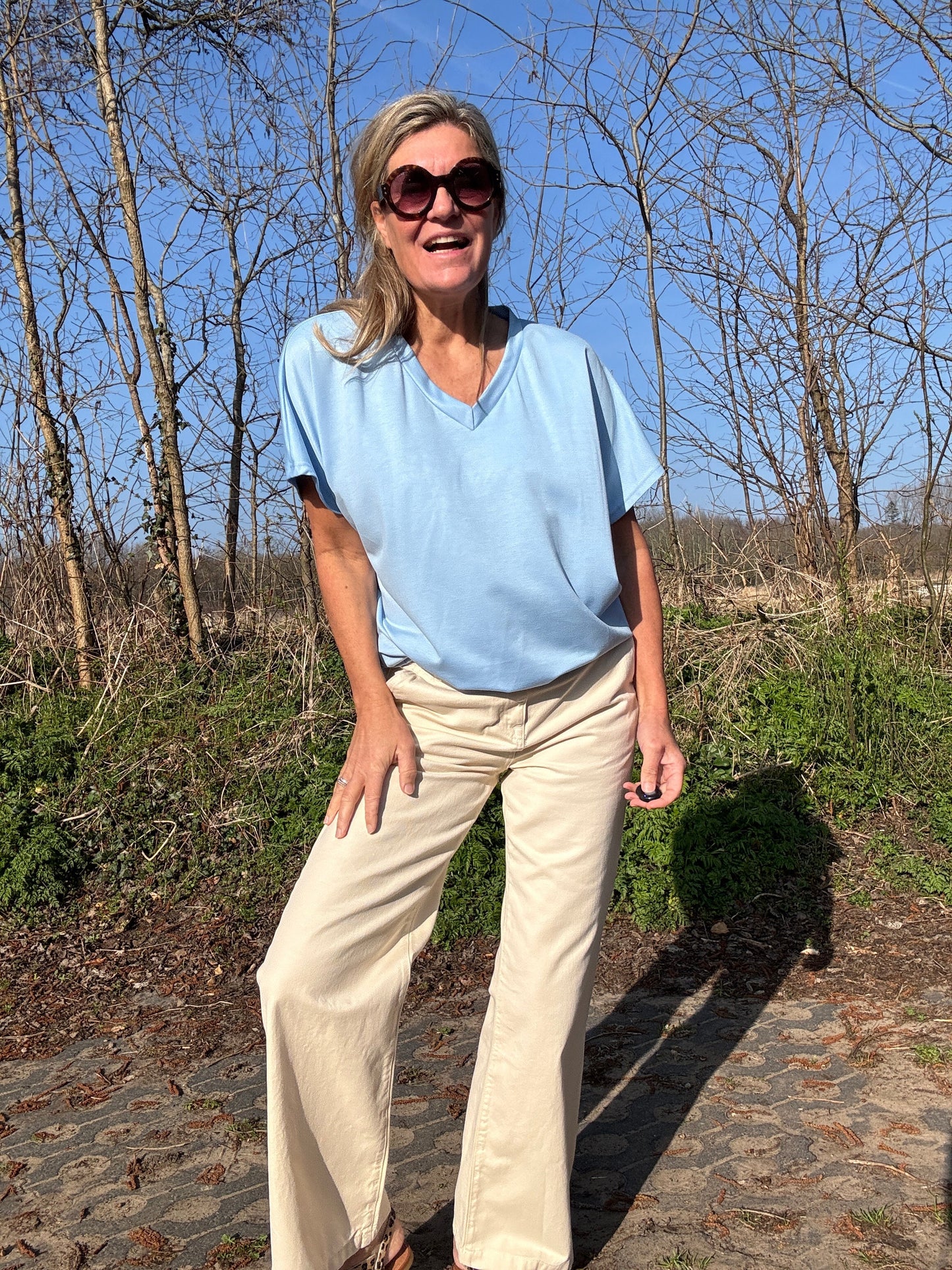 Sam | Stylisches Top mit Kartuschenmuster