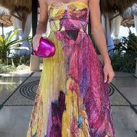 Masih | Vibrierendes Plissee-Maxikleid