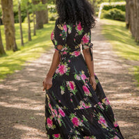 Medel | Florales gestuftes Maxikleid