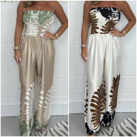 Lolita | Luftiger trägerloser Jumpsuit mit Print