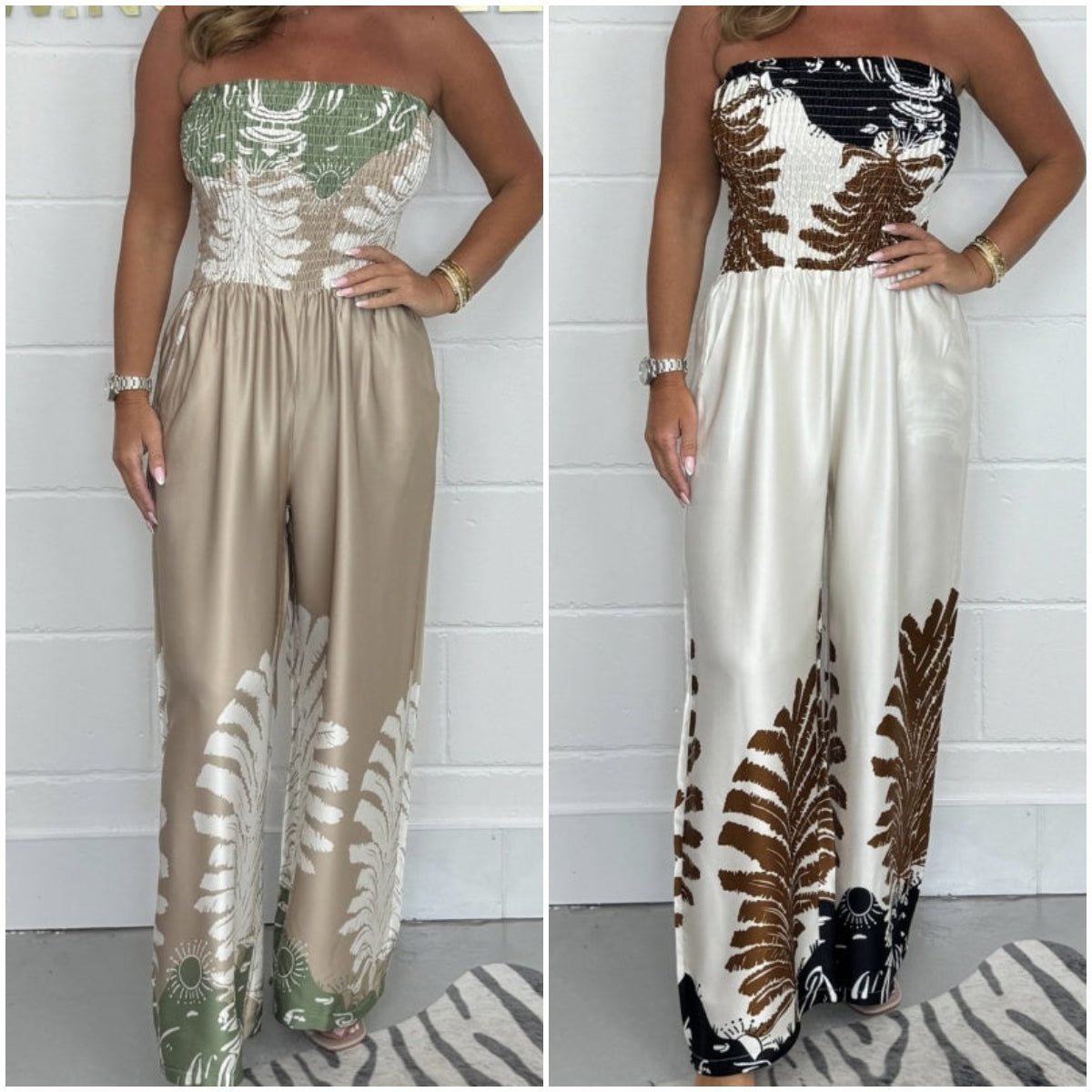 Lolita | Luftiger trägerloser Jumpsuit mit Print