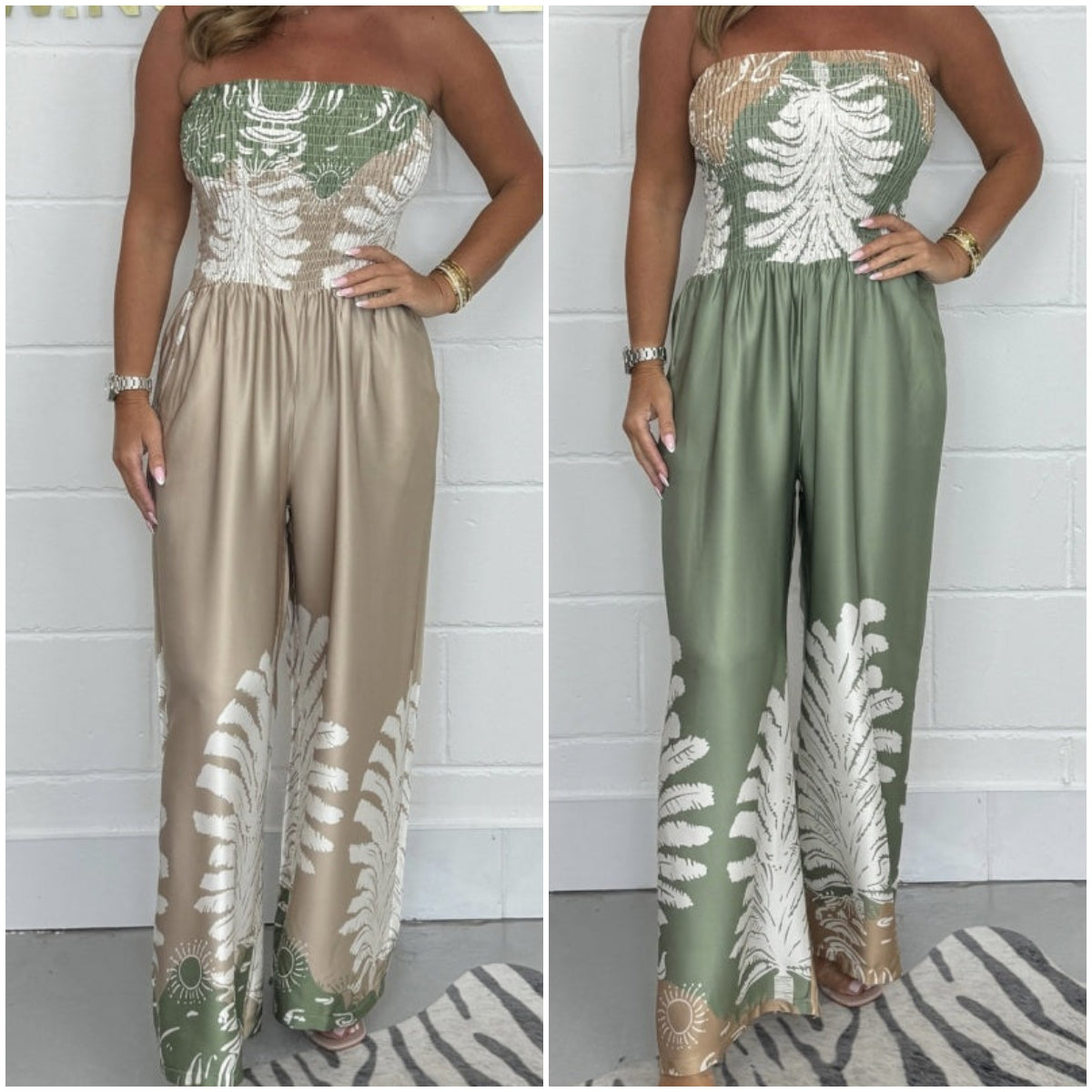 Lolita | Luftiger trägerloser Jumpsuit mit Print