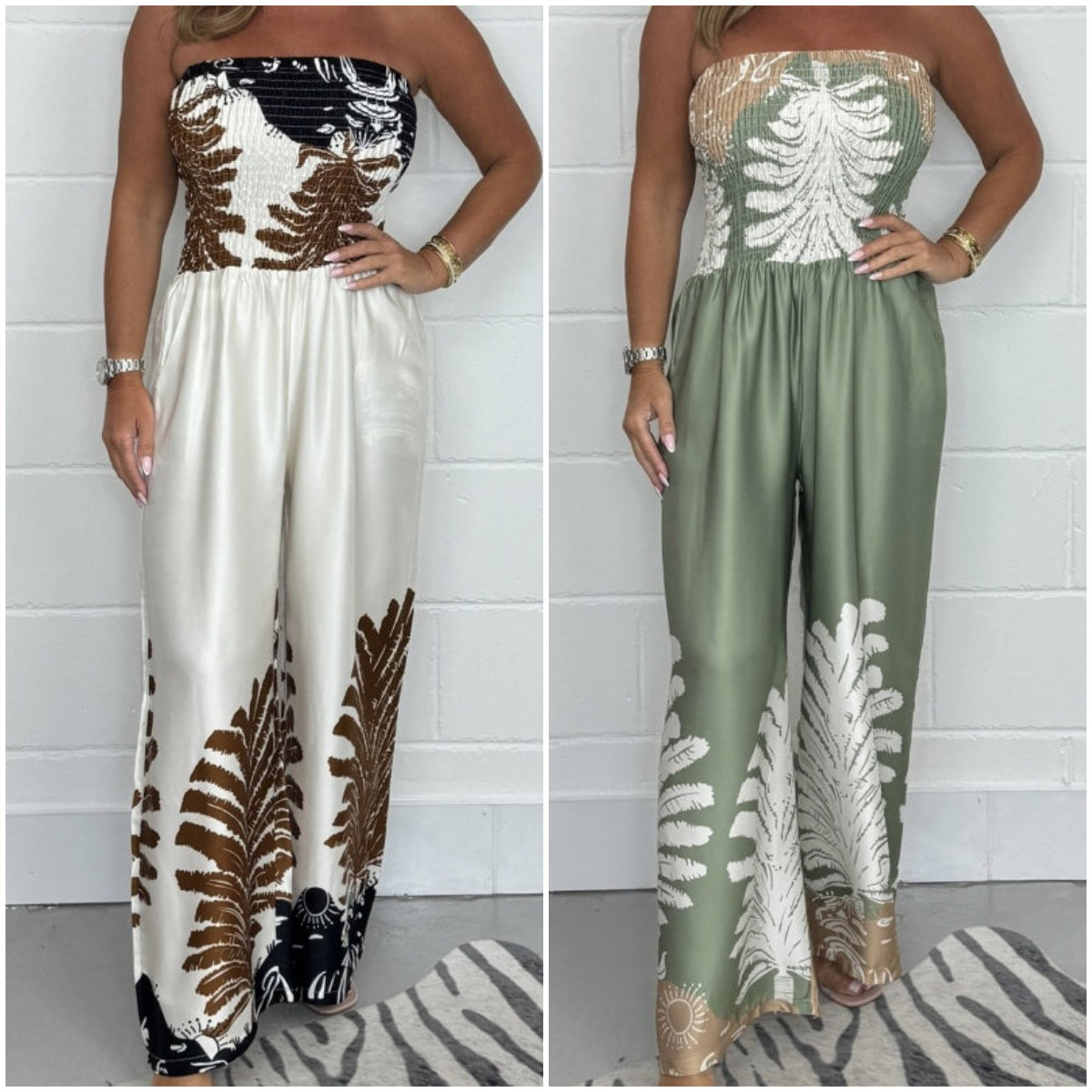 Lolita | Luftiger trägerloser Jumpsuit mit Print