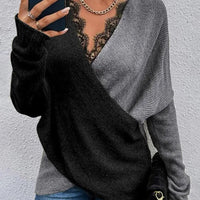 Korne | Pullover mit V-Ausschnitt und Wickeloptik