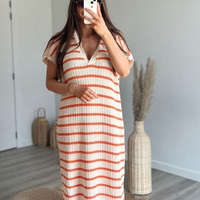 Isa | Luftiges Kleid in Orange