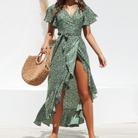 Luia | Blumendruck Rüschen-Wickelkleid