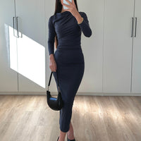 Ebaries | Drapiertes Midikleid