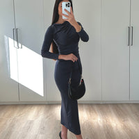 Ebaries | Drapiertes Midikleid