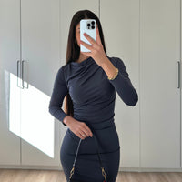 Ebaries | Drapiertes Midikleid