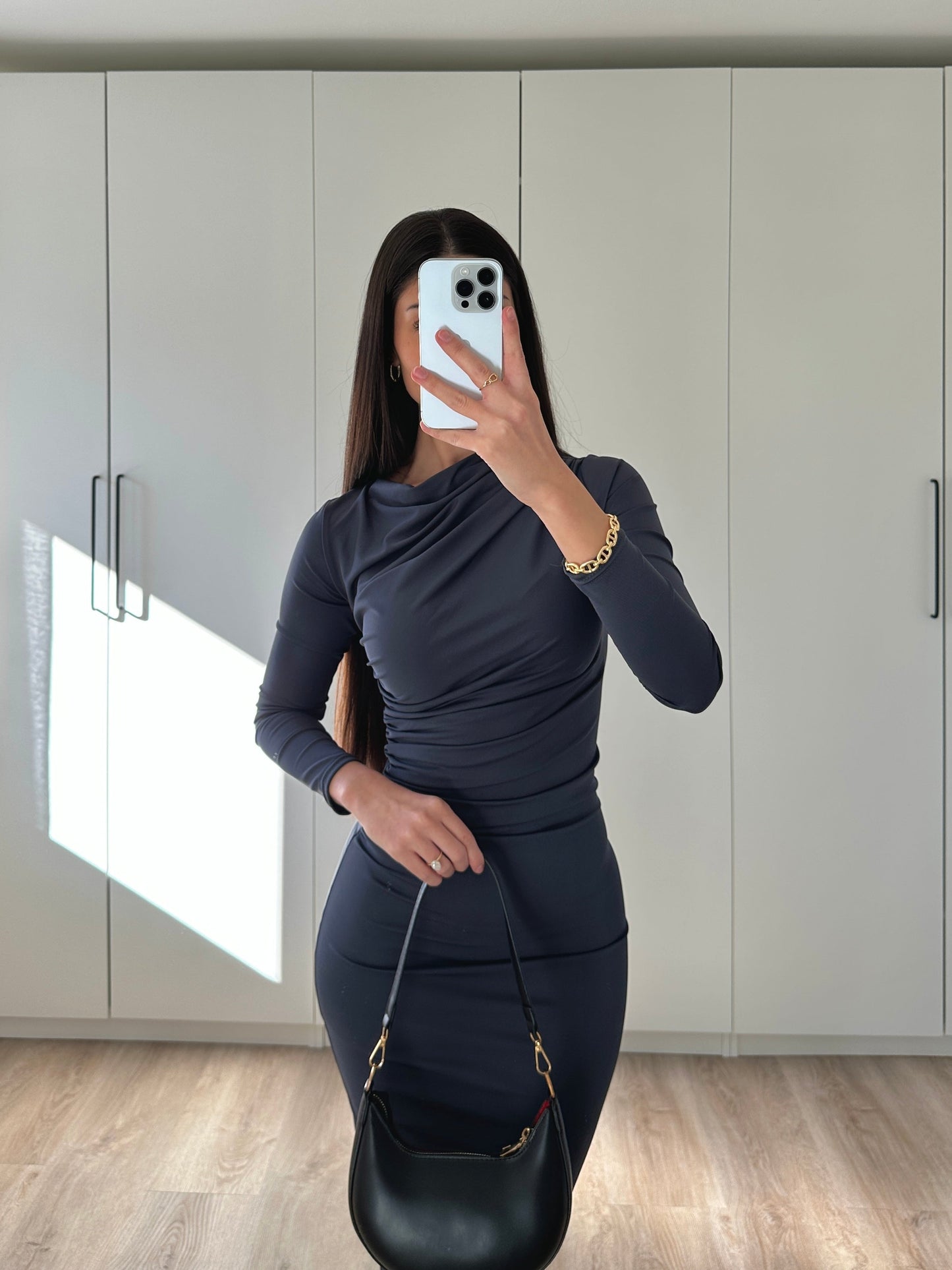 Ebaries | Drapiertes Midikleid