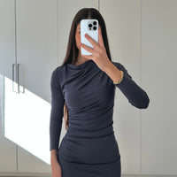 Ebaries | Drapiertes Midikleid