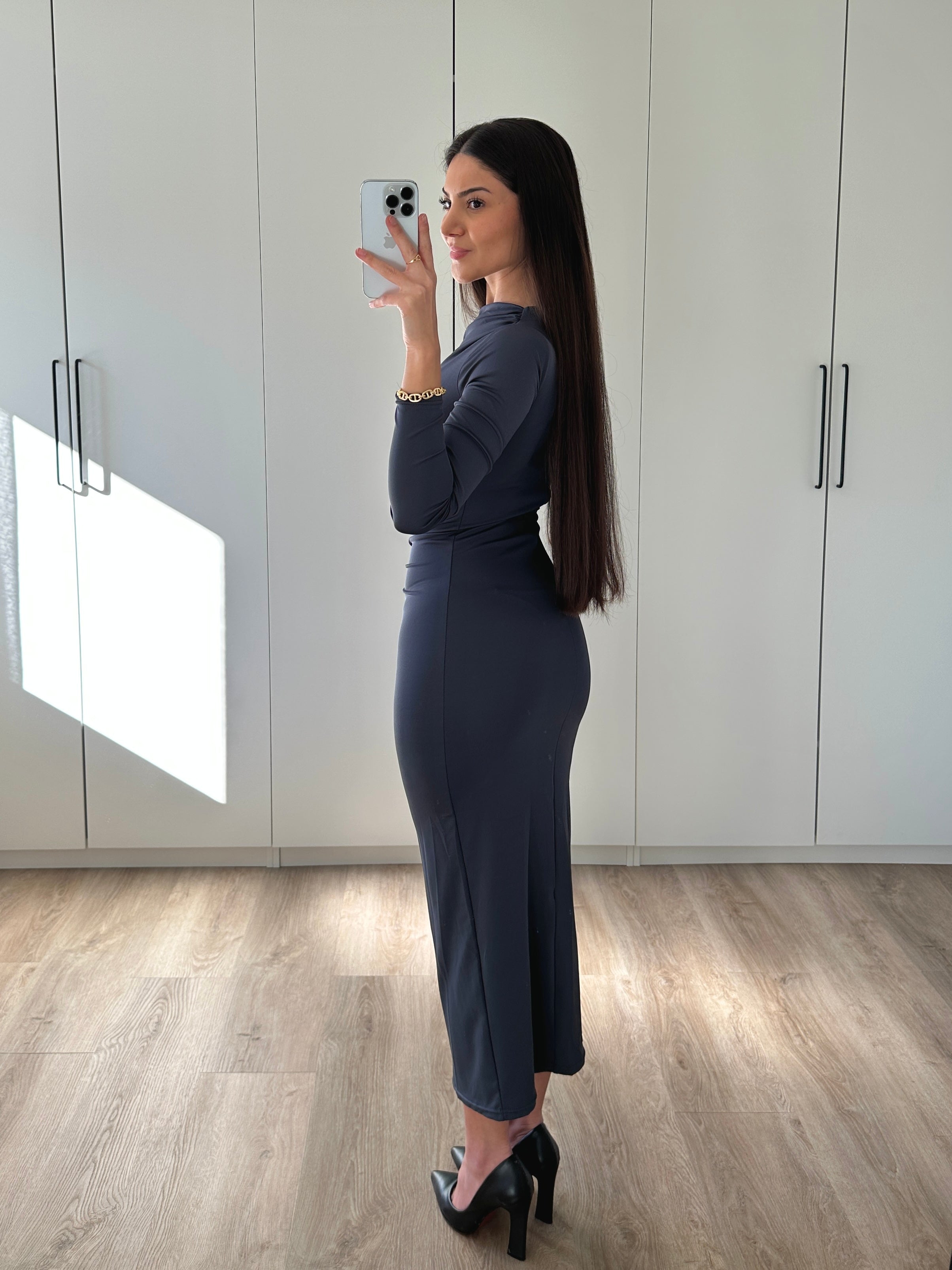 Ebaries | Drapiertes Midikleid