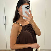 Kailany | elegantes Midikleid, verziert mit Perlen.