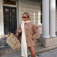 Linsey | Trendiger, übergroßer Wollmantel