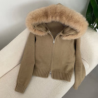 Silvia | Eleganter Cardigan mit Fellkragen