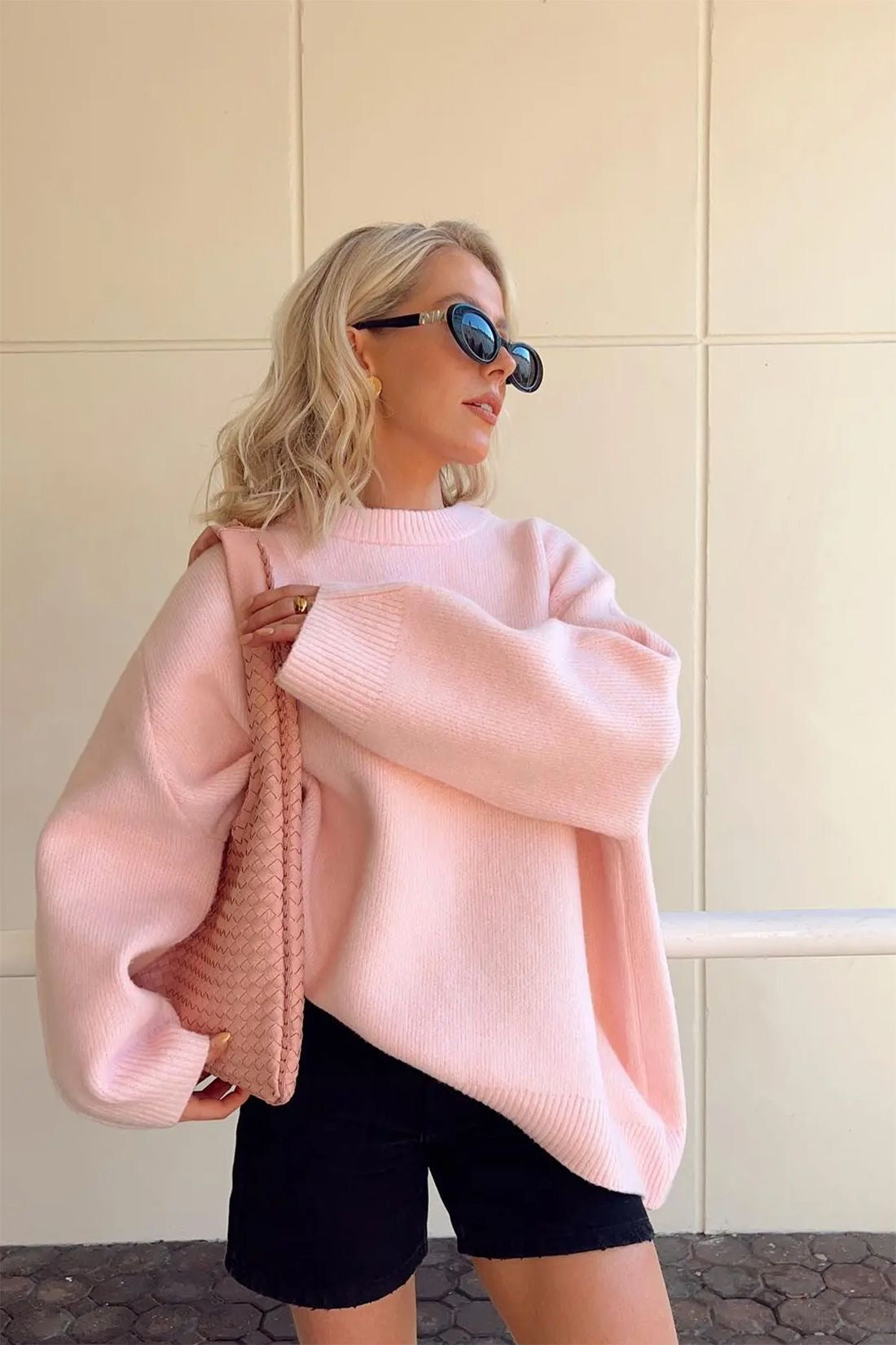 Beth | Oversize-Hüftpullover in Rosa