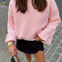 Beth | Oversize-Hüftpullover in Rosa