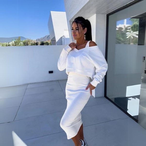 Adrianna | Stylisches Zweiteiler-Set mit Sweatshirt & Kleid