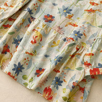 Tamia | Feminine Bluse mit floralen Akzenten und Naturstoffen