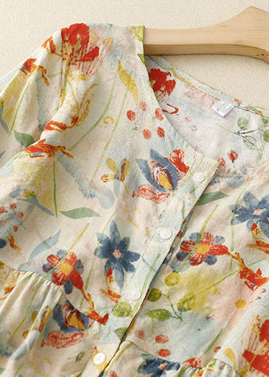 Tamia | Feminine Bluse mit floralen Akzenten und Naturstoffen