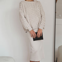 Alyssia | Gestrickter Zopfpullover