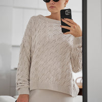 Alyssia | Gestrickter Zopfpullover