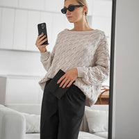 Alyssia | Gestrickter Zopfpullover