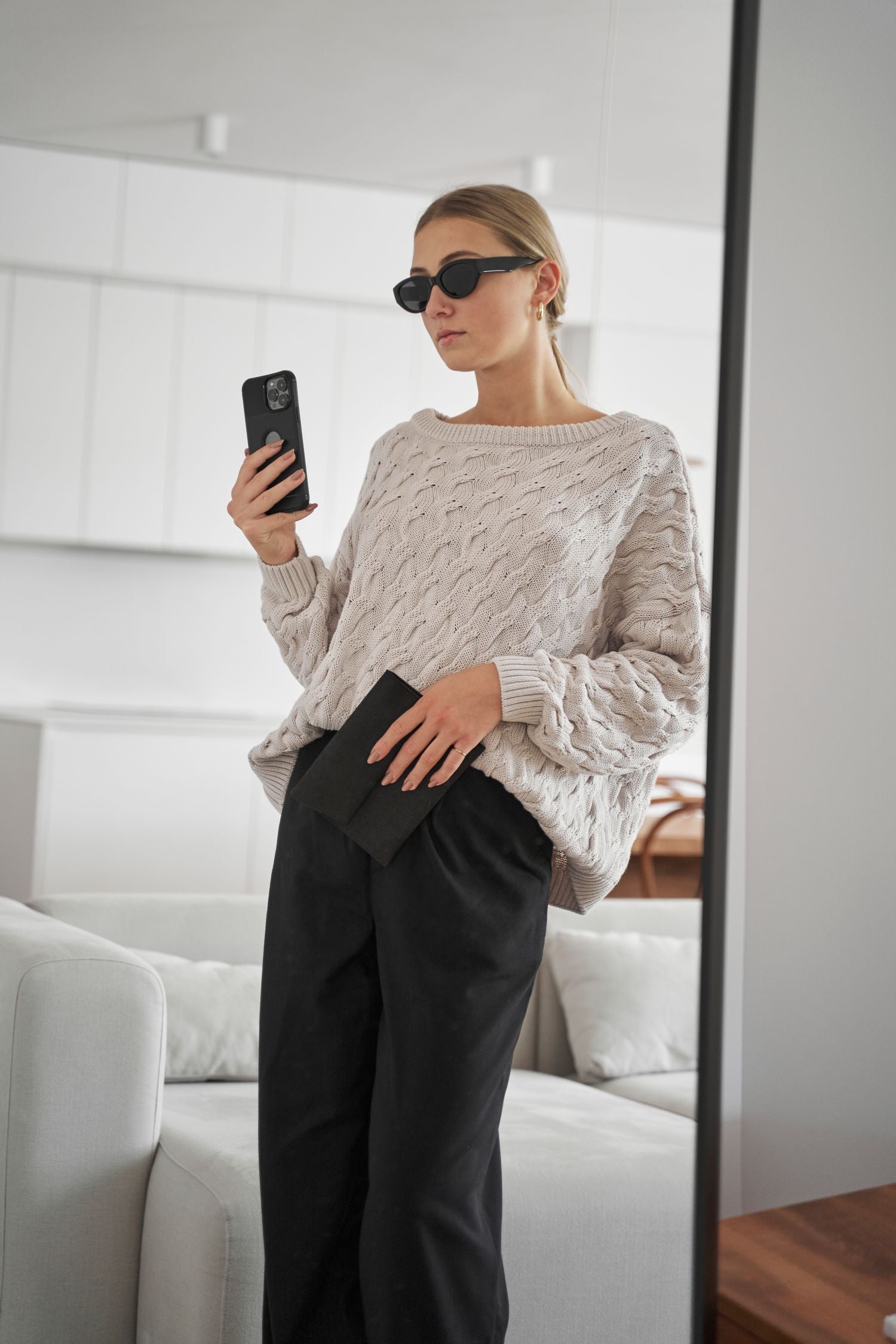 Alyssia | Gestrickter Zopfpullover