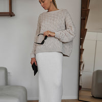 Alyssia | Gestrickter Zopfpullover