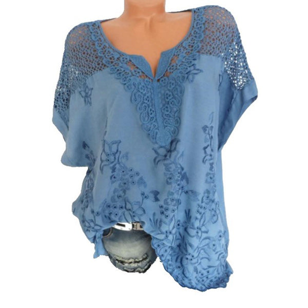 Althea™ | Kurzärmeliges T-Shirt mit filigraner Bestickung