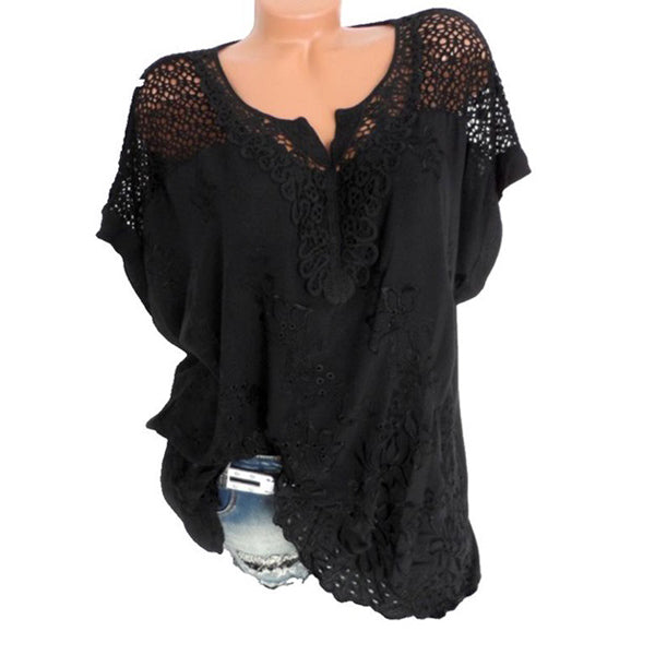 Davinia | Besticktes T-Shirt mit V-Ausschnitt