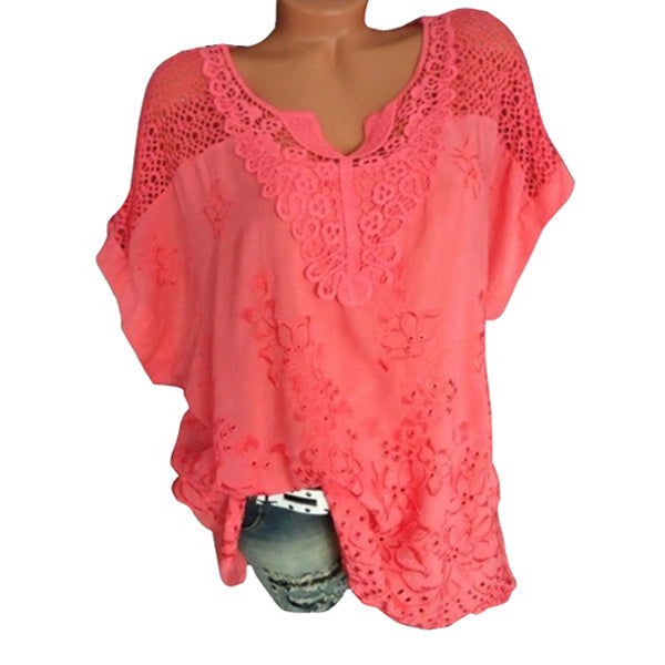 Davinia | Besticktes T-Shirt mit V-Ausschnitt