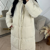 Amica | Lange Steppjacke mit hohem Kragen